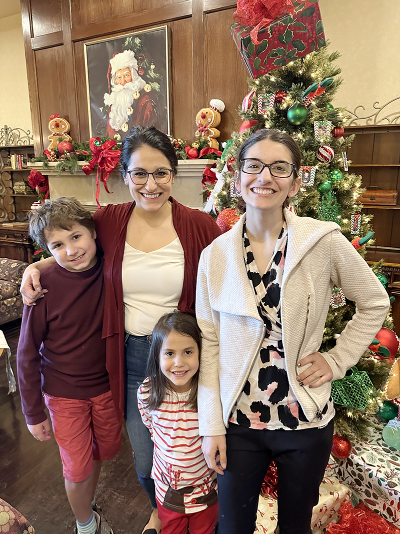 Jenny Neuharth and family celebrating Christmas