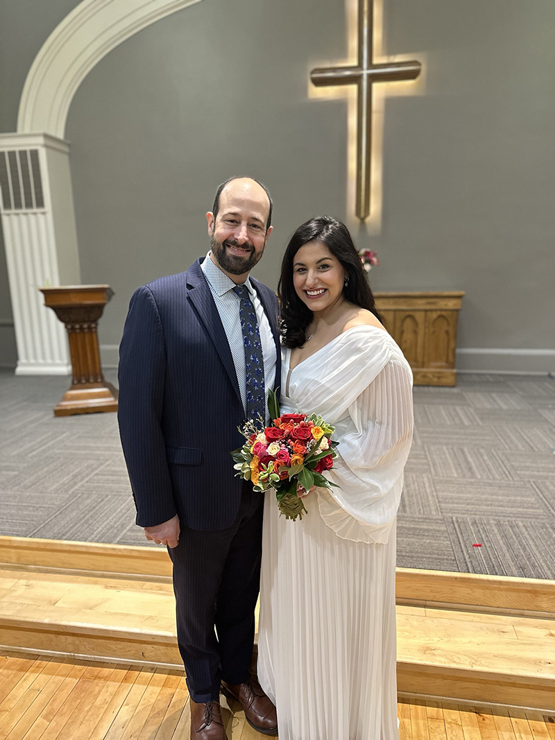 Jenny Neuharth and husband at their wedding