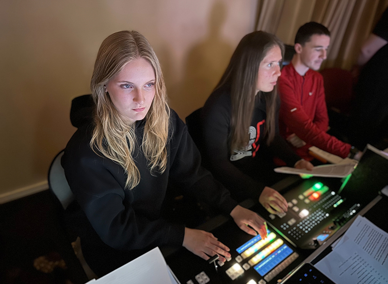 Mya Fryckman in the control room