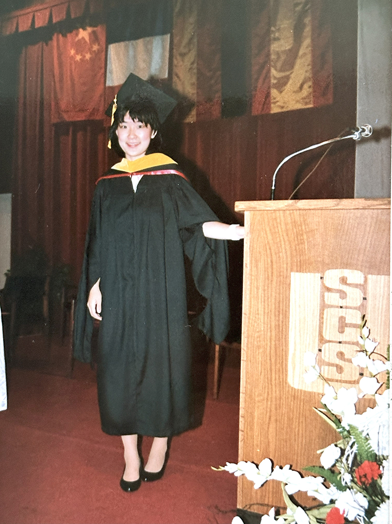 Roz Tsai receiving her Master of Science Degree from St. Cloud State University