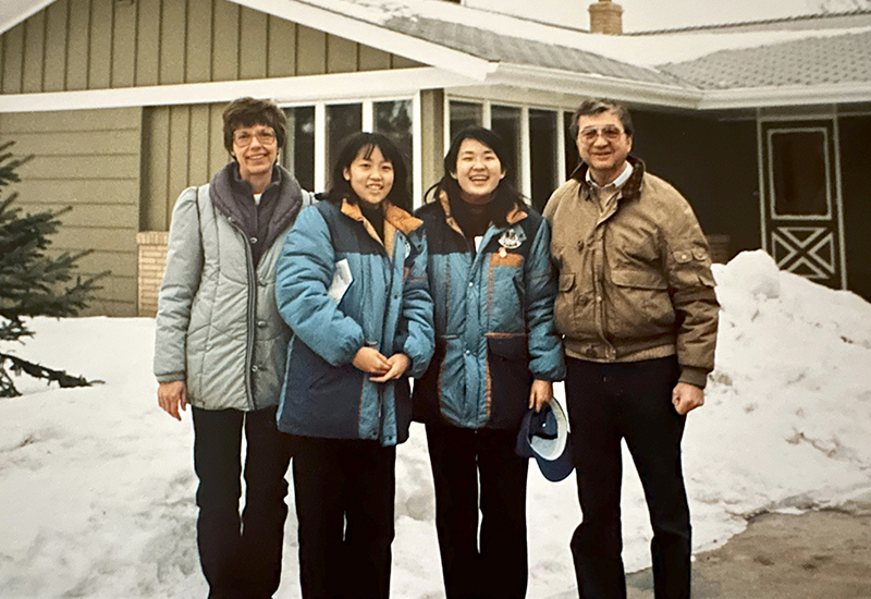 Roz Tsai pictured with her host family